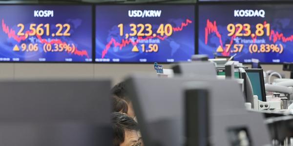 코스피 3거래일 연속 올라 2560선 마감, 코스닥도 920선 상승 마감