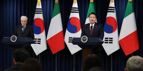 한국 이탈리아 정상회담, 윤석열 “수소·인공지능·우주 분야 협력 강화한다”