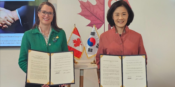 한국·캐나다 기후협력 양해각서 체결, "매년 정기회의 통해 이행 상황 검토"