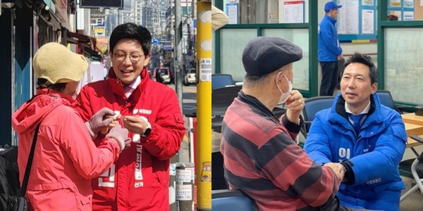 [총선핫스팟] ‘한강벨트’ 서울 광진갑 루키 대결, 국힘 ‘친윤’ 김병민 vs 민주 ‘친명’ 이정헌