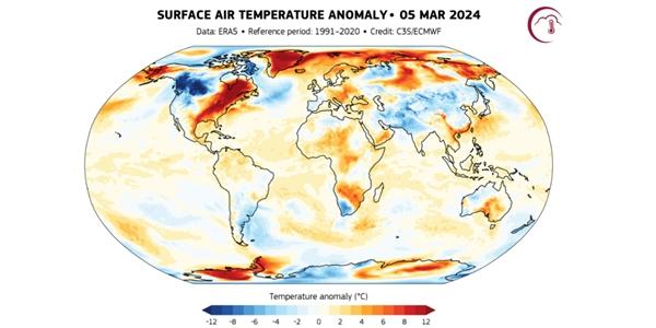 2월 지구 평균기온도 역사상 최고치, 12개월 연속으로 '가장 더운 달' 이어져