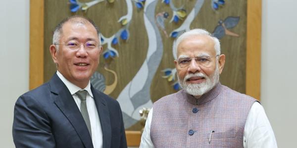 현대차그룹 정의선 인도 모디 총리와 면담, 