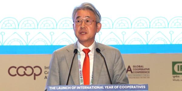 농협중앙회장 강호동, 국제협동조합연맹 콘퍼런스에서 한국 농협 역사 소개