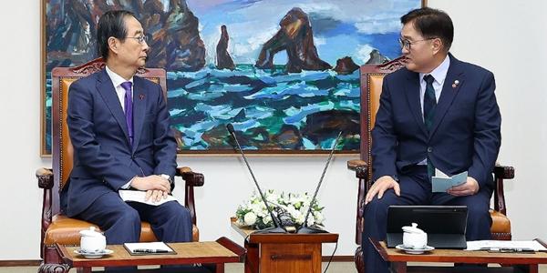 권한대행 한덕수 국회의장 우원식 예방, 