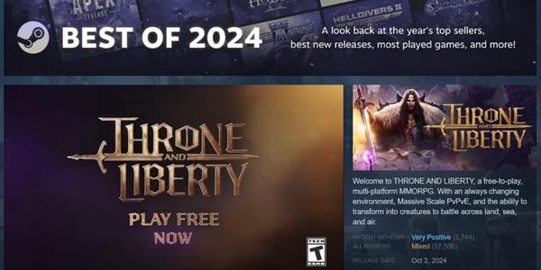 엔씨소프트 TL, 스팀 '베스트 오브 2024'서 3개 부문 '골드' 등급에 뽑혀 