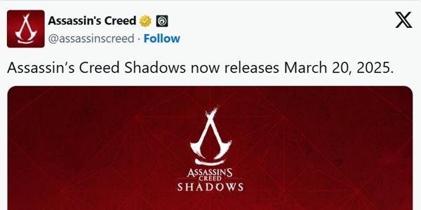 유비소프트, '어쌔신 크리드 섀도우' 출시일 3월20일로 또 연기