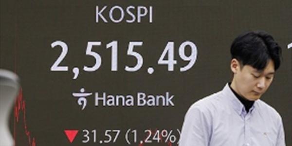코스피 코스닥 1%대 하락, '트럼프 효과' 진정되자 외국인·기관 매도