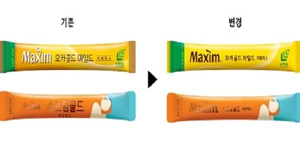 동서식품 맥심 모카골드 스틱 디자인 8년 만에 리뉴얼, 친환경 포장