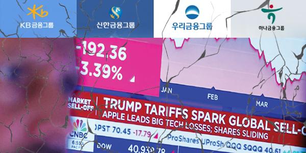 4대 금융지주 '관세 쇼크'에 건전성 관리 부담 커져, 1분기 호실적에도 비상경영 돌입