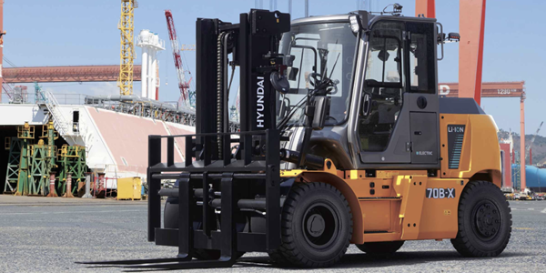 HD현대사이트솔루션 국내 최초 중대형 전동 지게차 출시 계획, 전동화 가속