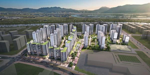 금호건설 '에코델타시티 아테라'에 미디어파사드 적용, 부산 최초