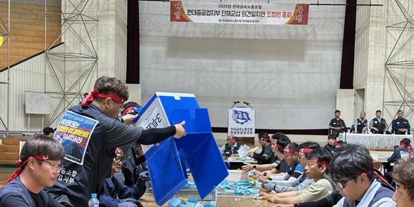 HD현대중공업 노조 임급협상 잠정합의안 부결, 반대 63.77%