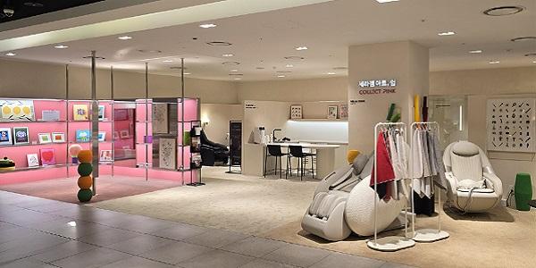 세라젬, 헬스케어 복합매장 '세라젬 아트, 쉼 By 꼴렉뜨 핑크' 선보여