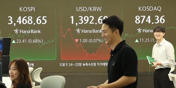 코스피 외국인·기관 매수세에 3460선 상승 마감, 장중 사상 최고치 경신