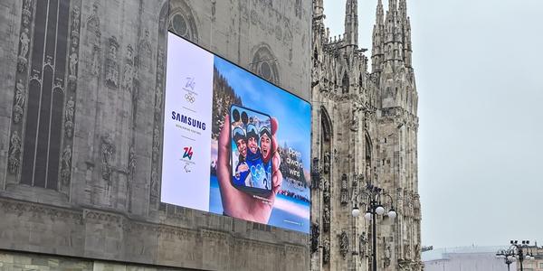 삼성전자, 이탈리아 밀라노에서 '동계올림픽 캠페인' 옥외광고 