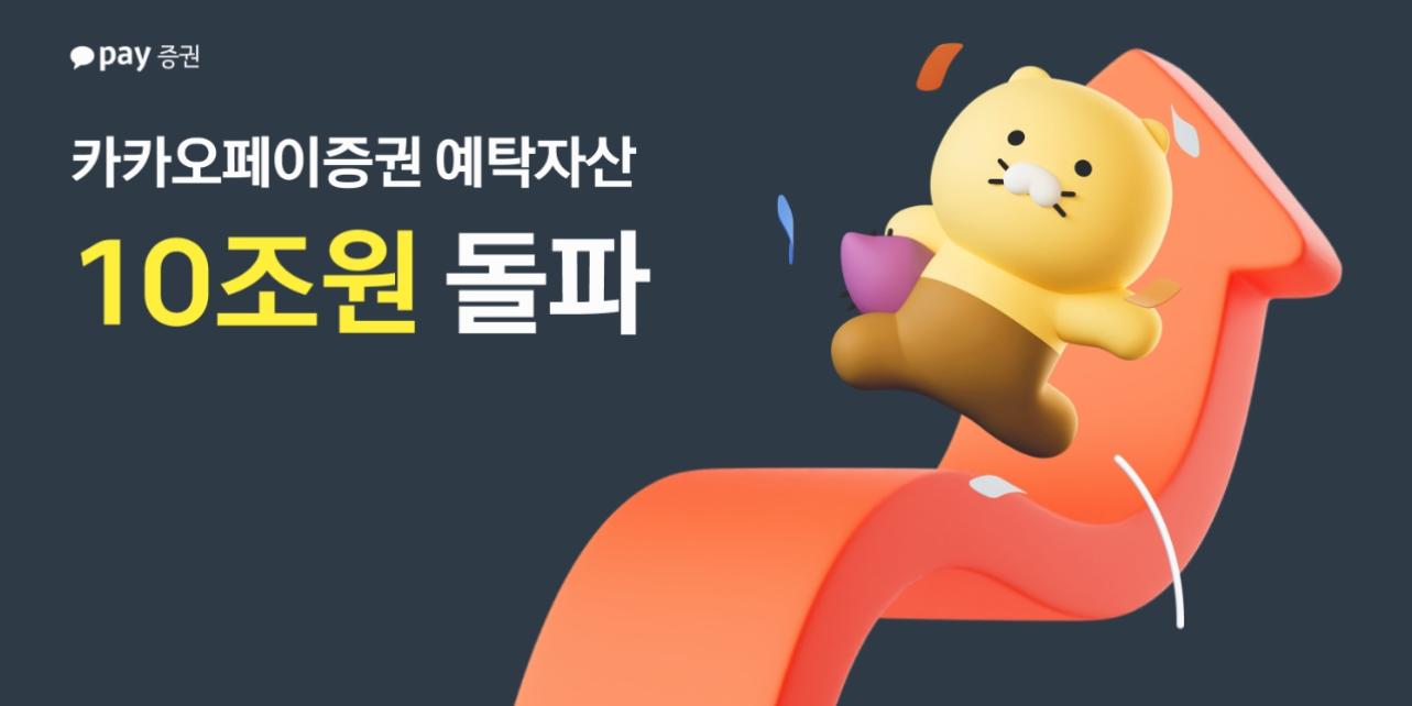 카카오페이증권 예탁자산 10조 넘어, 1년 새 155% 증가