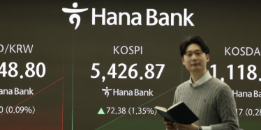 코스피 장중 '사상 최고치' 5400선 위로, 원/달러 환율 1448.6원 출발 