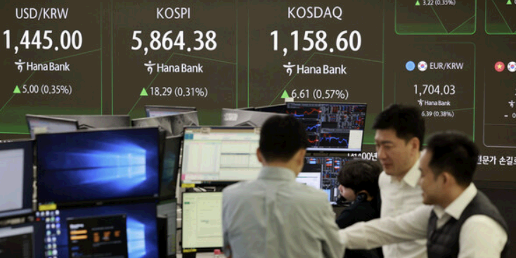 코스피 장중 기관 매수세에 5860선 상승, 원/달러 환율 1444.7원 출발 