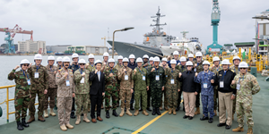 HD현대중공업 주한 25개국 무관단 30명 울산 초청, 첨단 함정 기술 소개