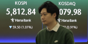 코스피 '중동 리스크 재부각' 장중 5810선 하락, 원/달러 환율 1480.6원 출발