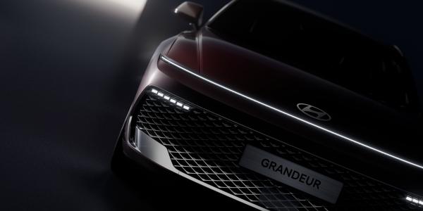 현대차 '더 뉴 그랜저' 디자인 첫 공개, '플레오스 커넥트' '전동식 에어벤트' 첫 탑재