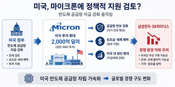 트럼프 인텔 이어 마이크론에 정책 지원 집중할까, 삼성전자 SK하이닉스 수혜폭에 변수