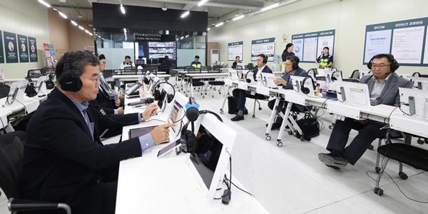 대우건설 과천 G-타운 현장에서 안전보건 간담회, AI 활용 안전기술 시연