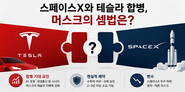 스페이스X·테슬라 합병에 일론 머스크 '눈치' 더 본다, 실적 부진과 주가 하락에 셈법 복잡