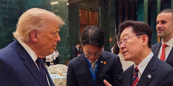 이재명, 나토 만찬서 트럼프 만나 미국 군용 선박 건조 관련 후속 협의
