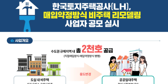 LH 도심 내 비주택 활용해 주택 공급 속도 높인다, 매입약정방식 사업자 공모