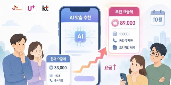 통신사 'AI 맞춤 요금제' 고가 유도 일색, 10월 '최적요금제 고지제도' 요금인하 취지 무색해질판