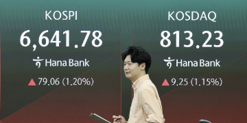 코스피 미국 증시 반등에 장중 1% 오른 6640선, 코스닥은 소폭 내려 