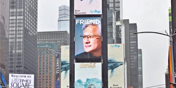 삼성전자, 뉴욕 타임스스퀘어에 젠슨 황의 '밴 플리트상' 수상 축하 영상 송출