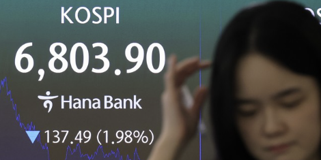 코스피 삼성전자 호실적에도 장중 외국인·기관 매도에 하락세 6750선, 코스닥은 강보합