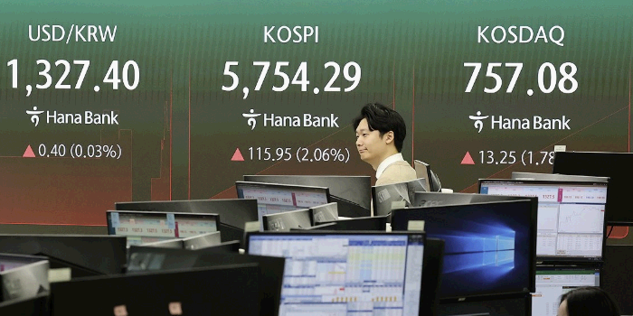 코스피 장중 4%대 오르며 5900선 회복, 반도체주 강세에 '매수 사이드카'